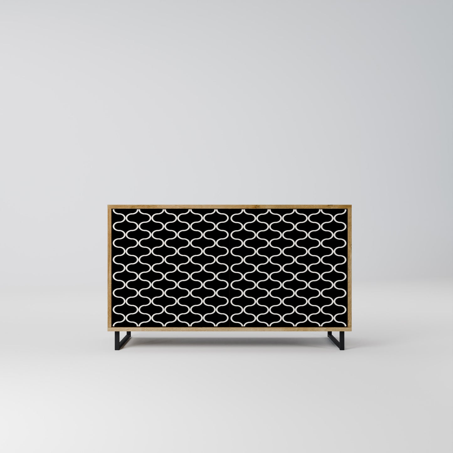 TESSELATED BLACKNESS 2-Door Sideboard in Oak Effect