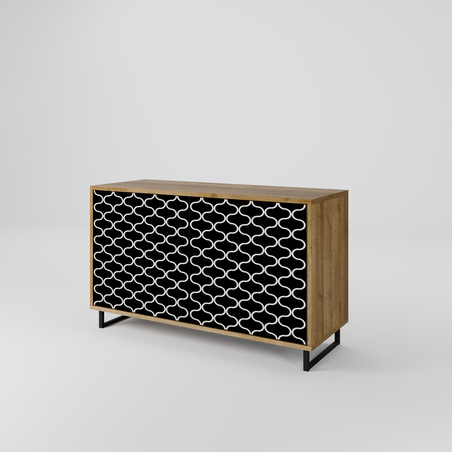 TESSELATED BLACKNESS 2-Door Sideboard in Oak Effect