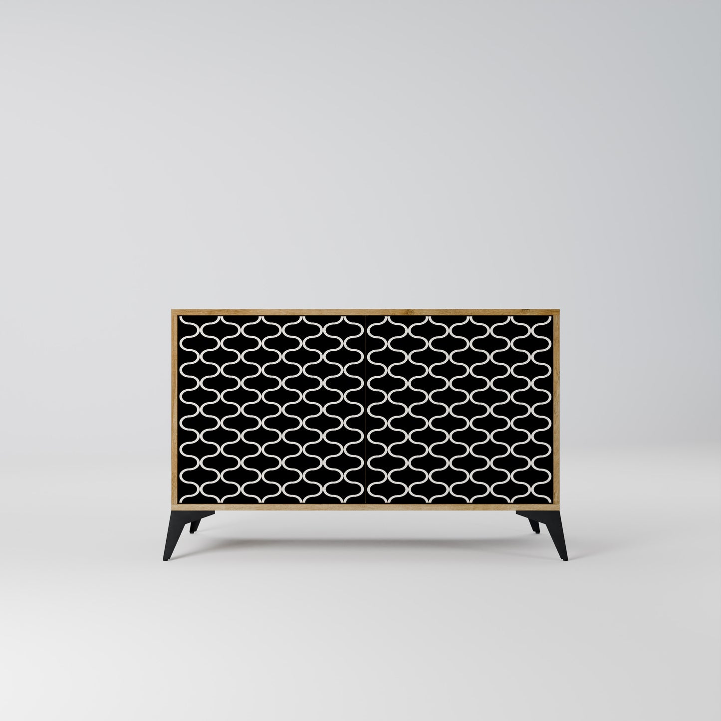 TESSELATED BLACKNESS 2-Door Sideboard in Oak Effect