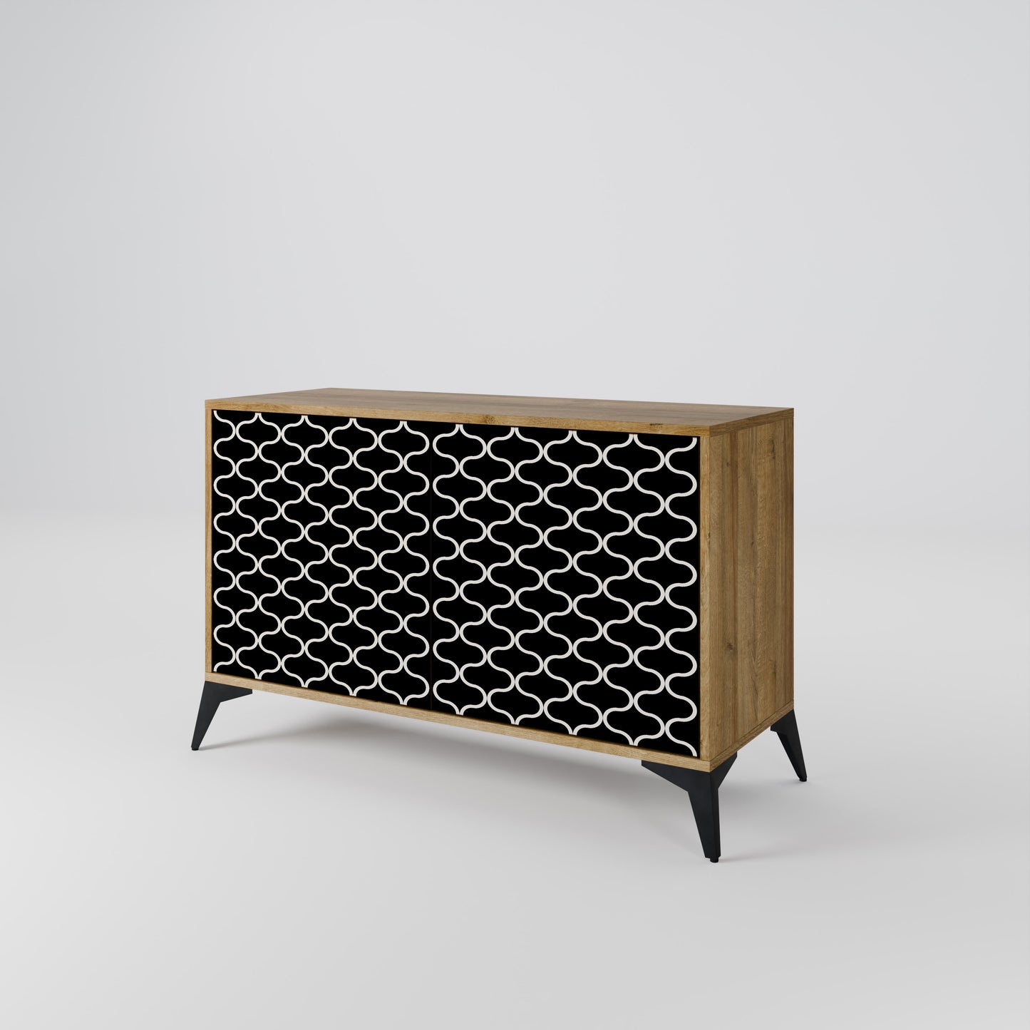 TESSELATED BLACKNESS 2-Door Sideboard in Oak Effect