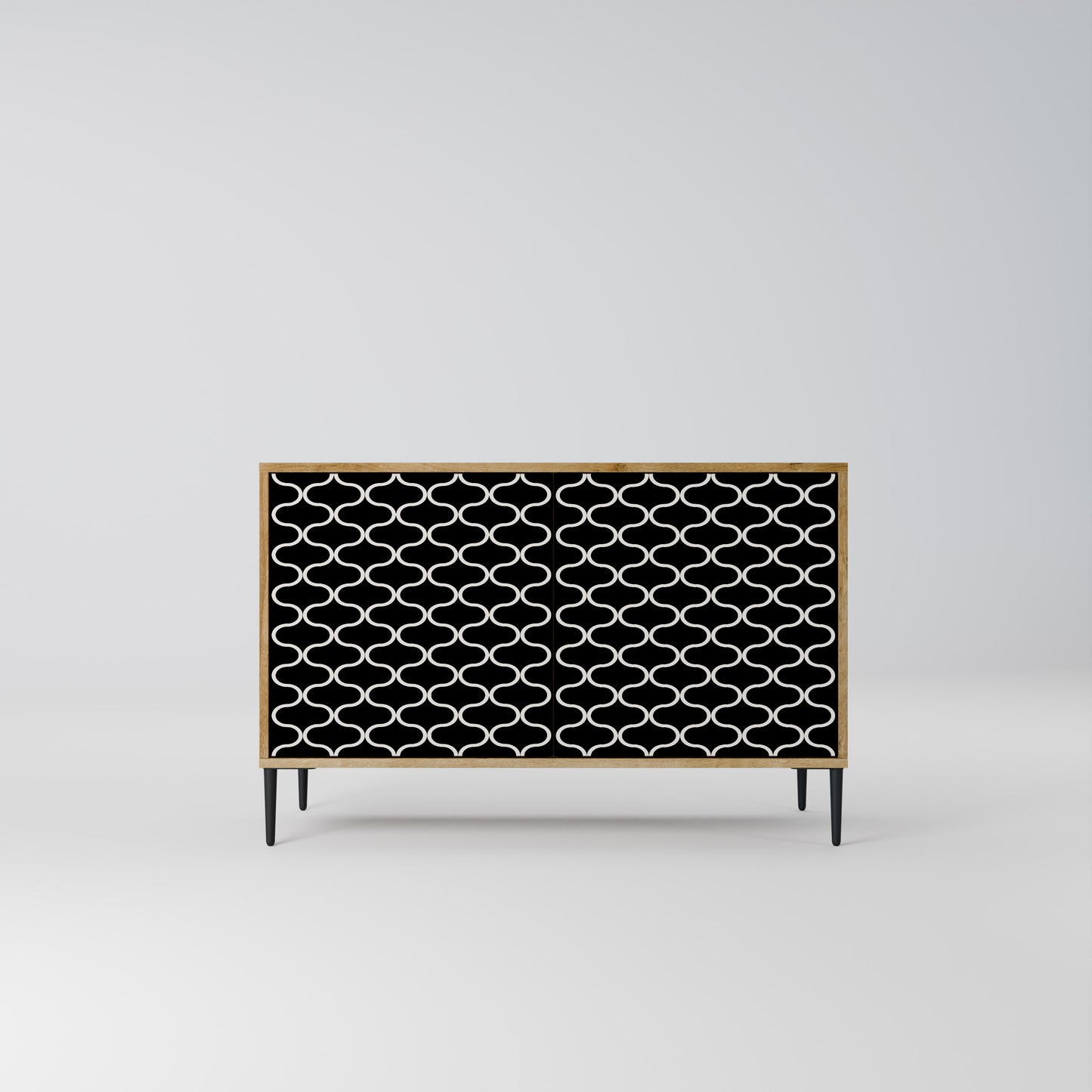 TESSELATED BLACKNESS 2-Door Sideboard in Oak Effect