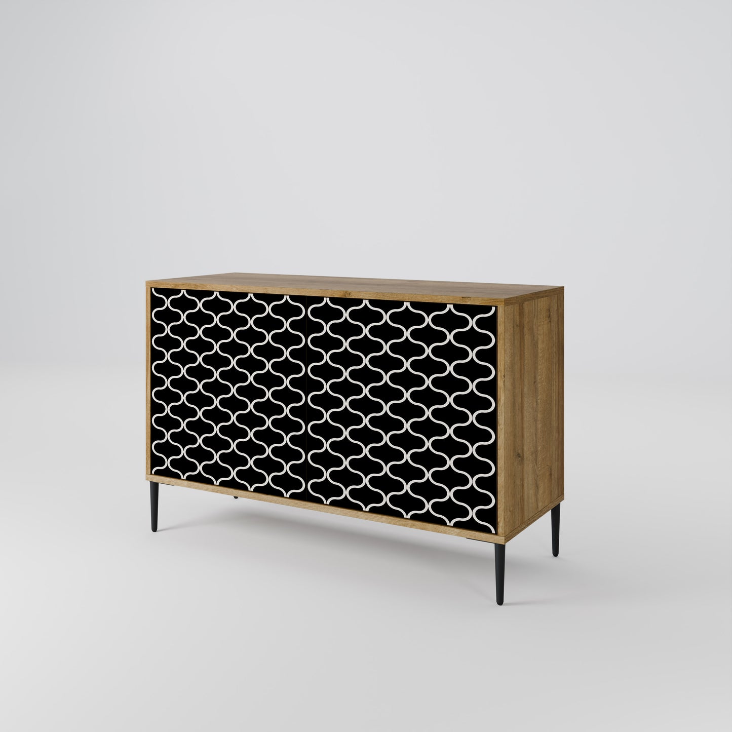 TESSELATED BLACKNESS 2-Door Sideboard in Oak Effect