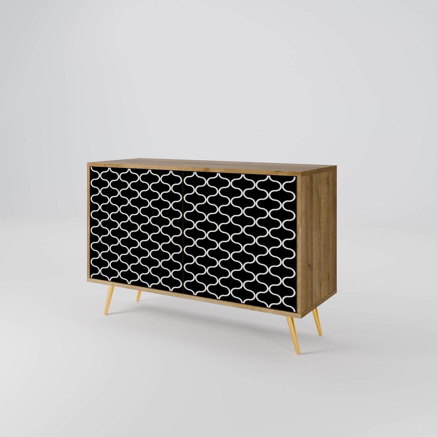 TESSELATED BLACKNESS 2-Door Sideboard in Oak Effect