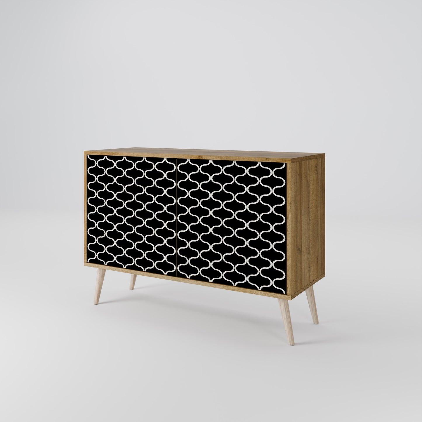 TESSELATED BLACKNESS 2-Door Sideboard in Oak Effect