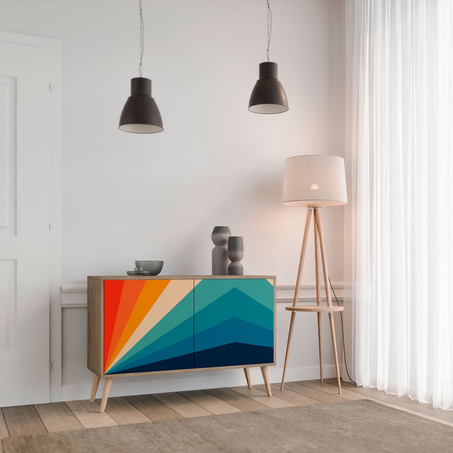PRISM CONCUSSION 2-Door Sideboard in Oak Effect