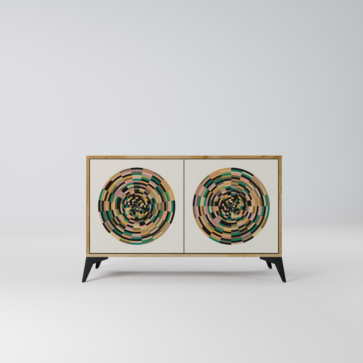 GREEN CIRCLES 2-Door Sideboard in Oak Effect
