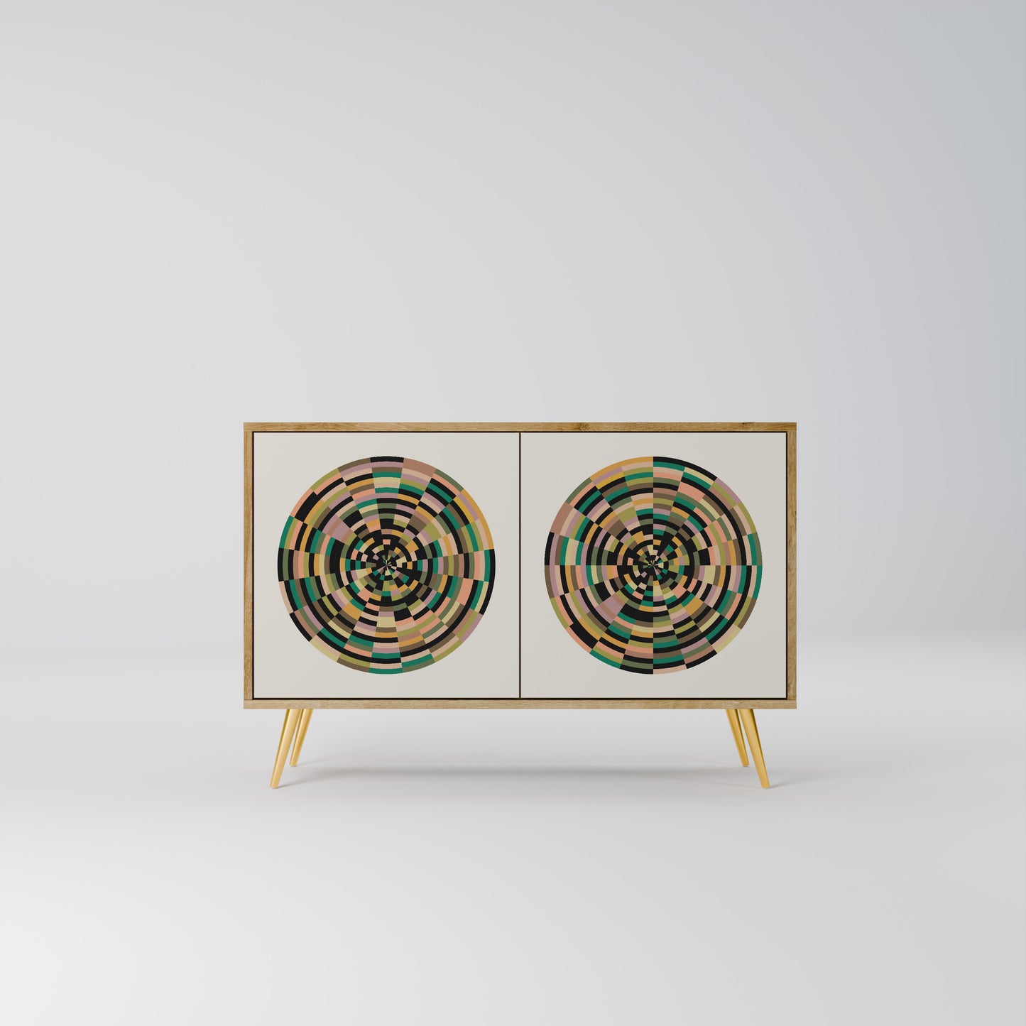 GREEN CIRCLES 2-Door Sideboard in Oak Effect