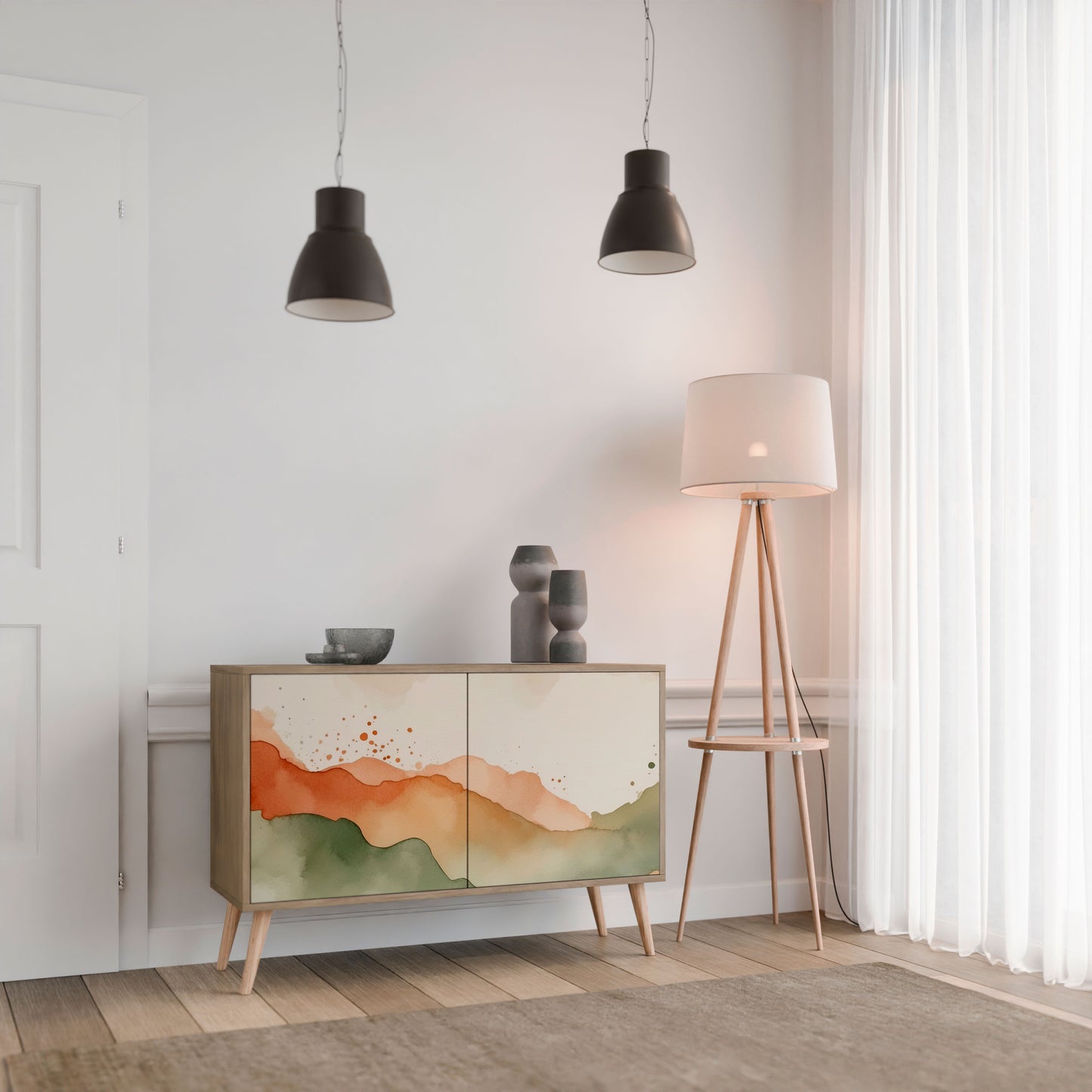 WATERCOLOUR PEAKS 2-Door Sideboard in Oak Effect