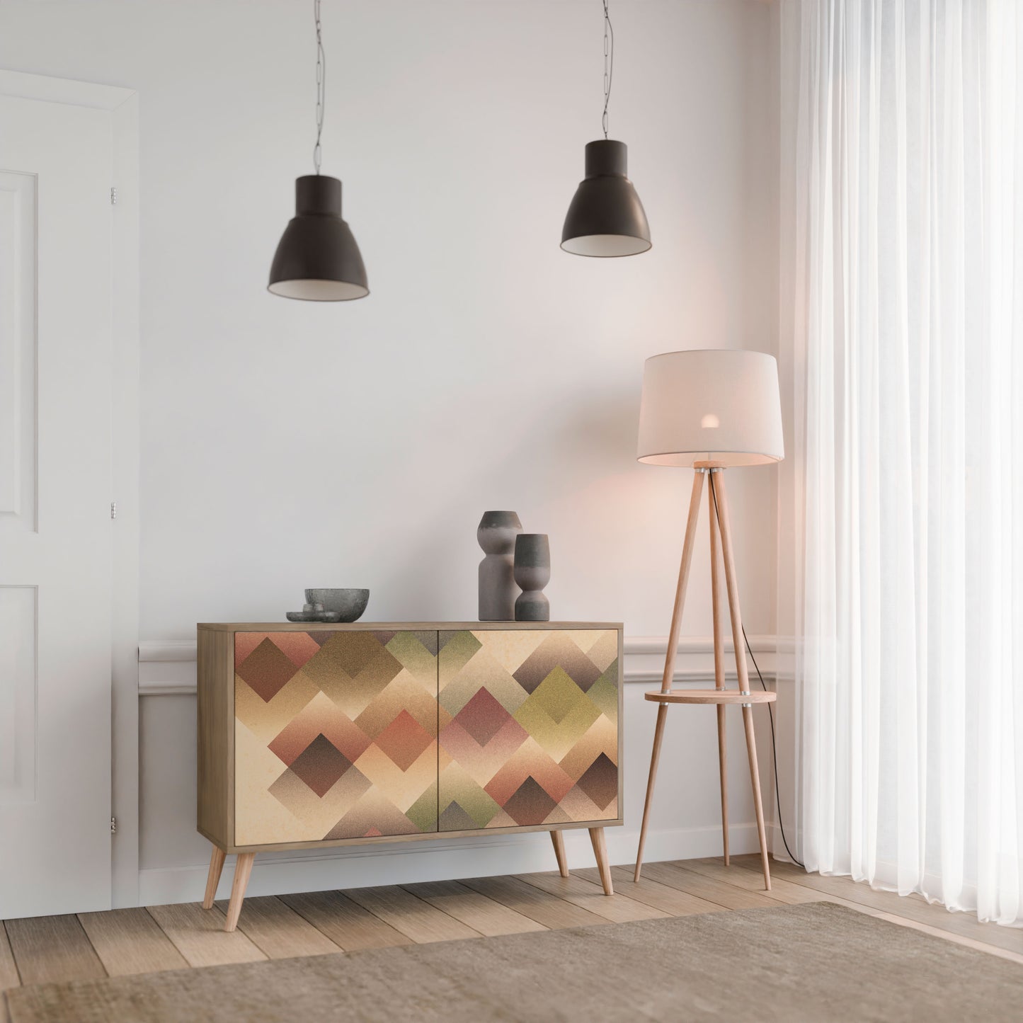 GEOMETRIC FUSION 2-Door Sideboard in Oak Effect