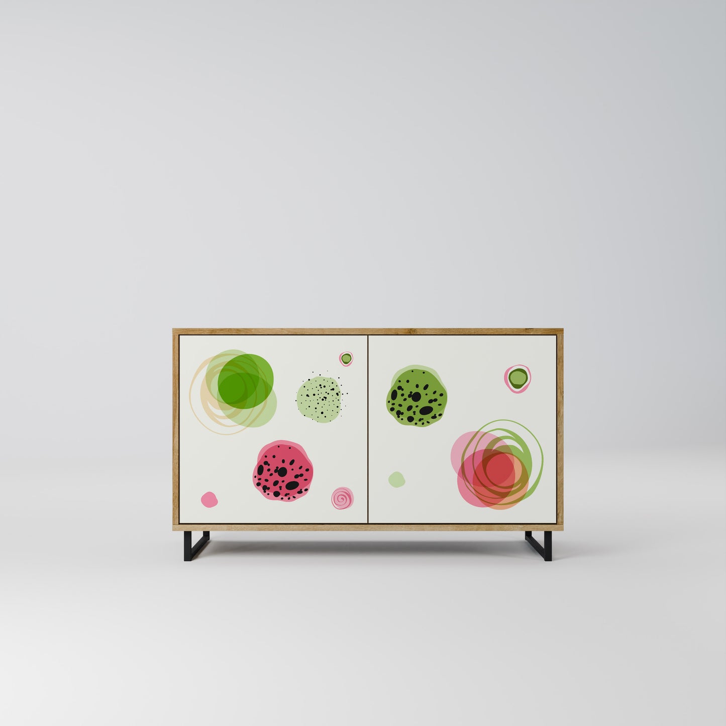 COLORFUL COSMOS 2-Door Sideboard in Oak Effect