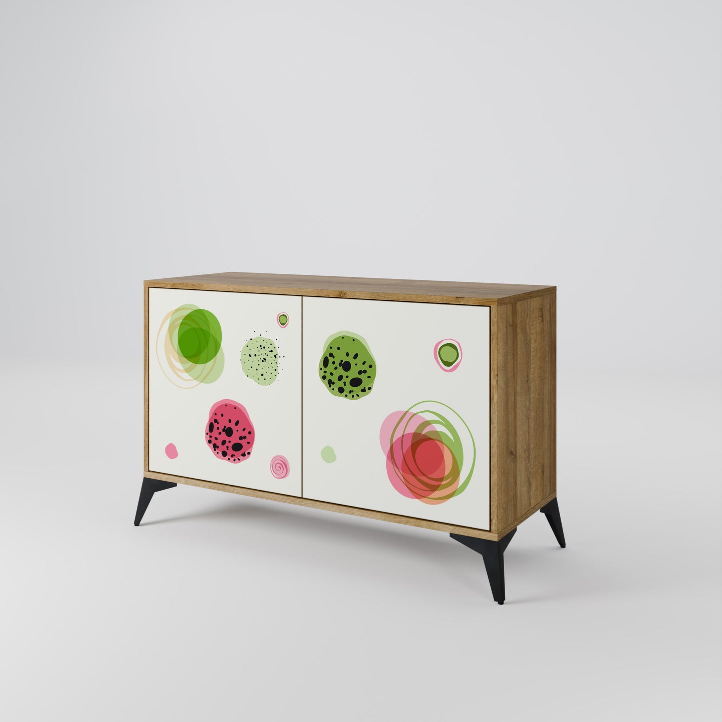 COLORFUL COSMOS 2-Door Sideboard in Oak Effect