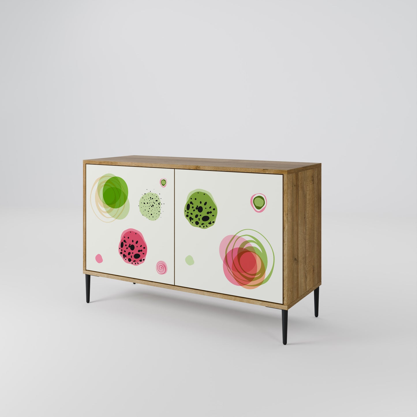 COLORFUL COSMOS 2-Door Sideboard in Oak Effect