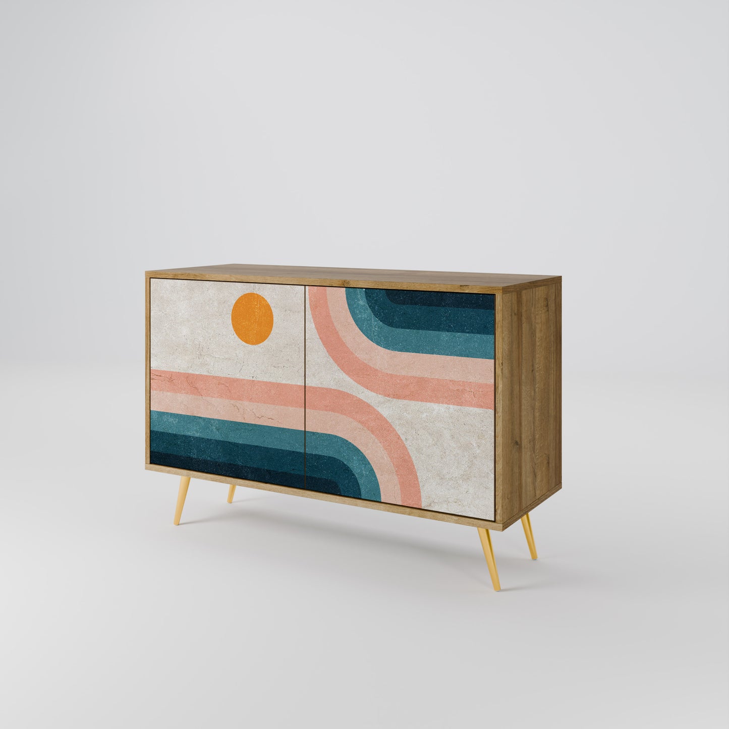 TWO HALVES 2-Door Sideboard in Oak Effect