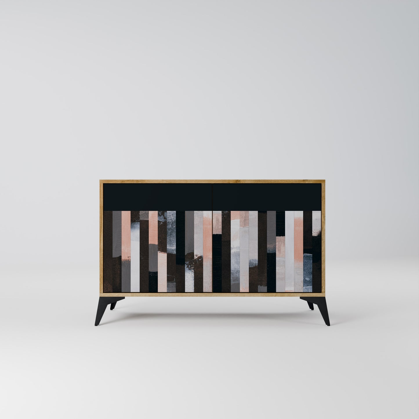 COLLAGE OF RECTANGLES 2-dörrars skänk i ekeffekt