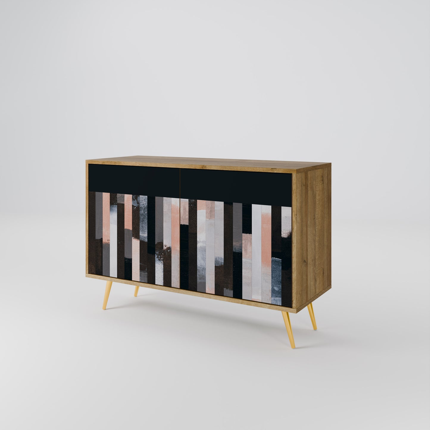 COLLAGE OF RECTANGLES 2-dörrars skänk i ekeffekt