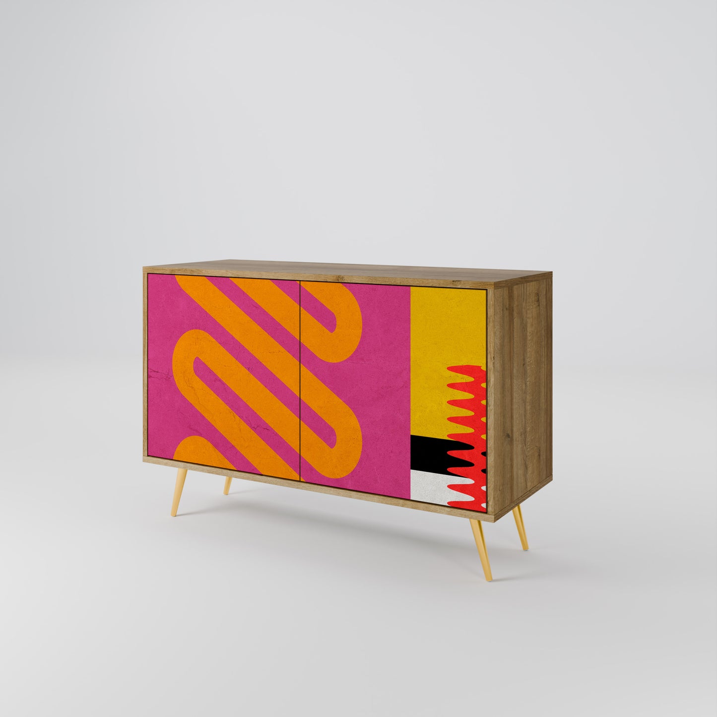 VIVID ART 2-dörrars skänk i ekeffekt