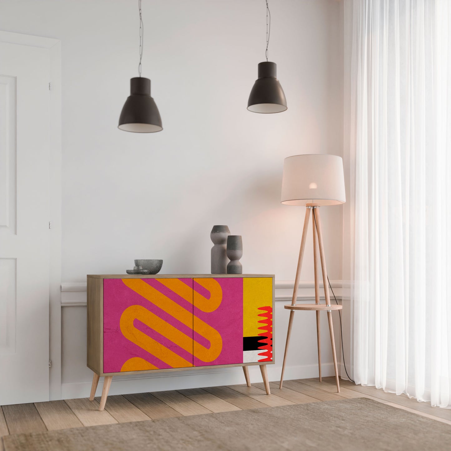 VIVID ART 2-dörrars skänk i ekeffekt