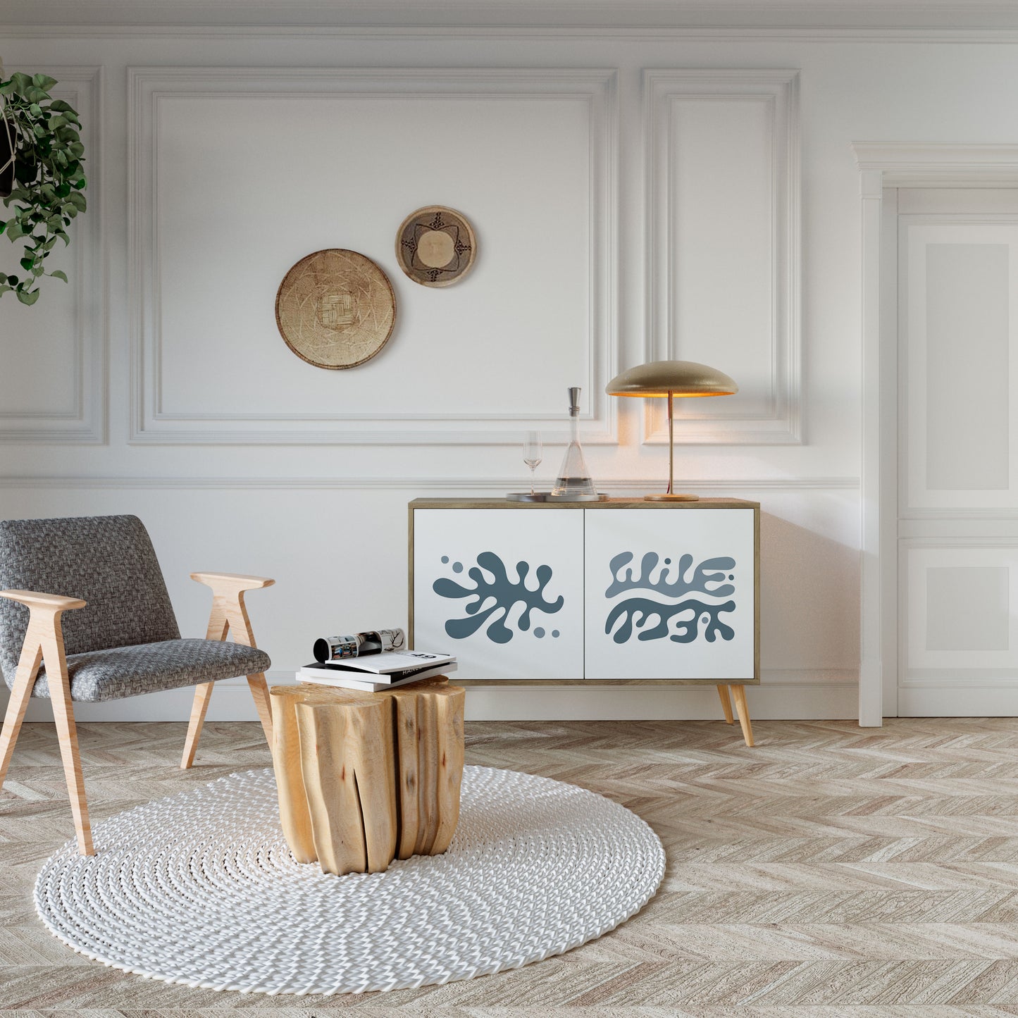 WONDERLAND VEGETATION 2-Door Sideboard in Oak Effect