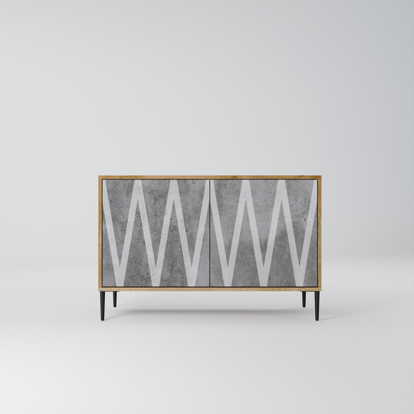 SOLID ZIG ZAG 2-dörrars skänk i ekeffekt