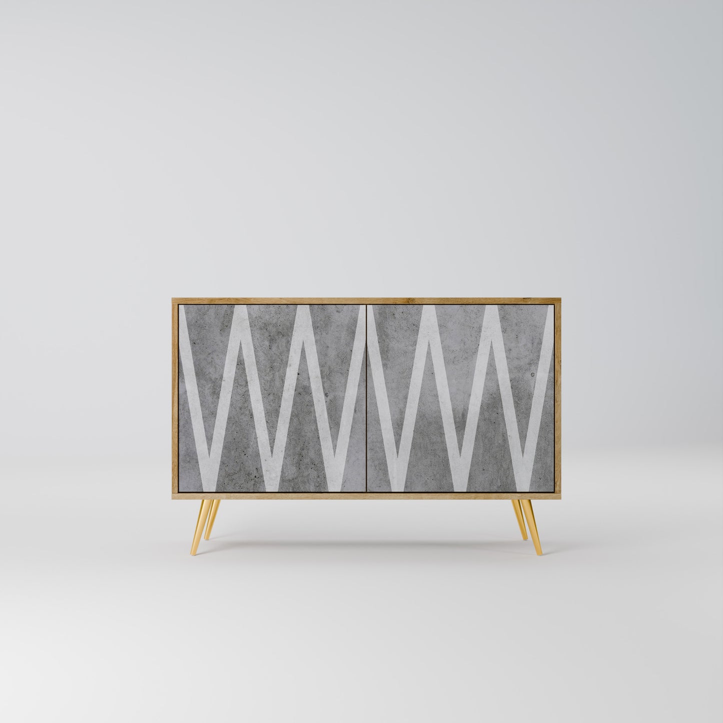 SOLID ZIG ZAG 2-dörrars skänk i ekeffekt