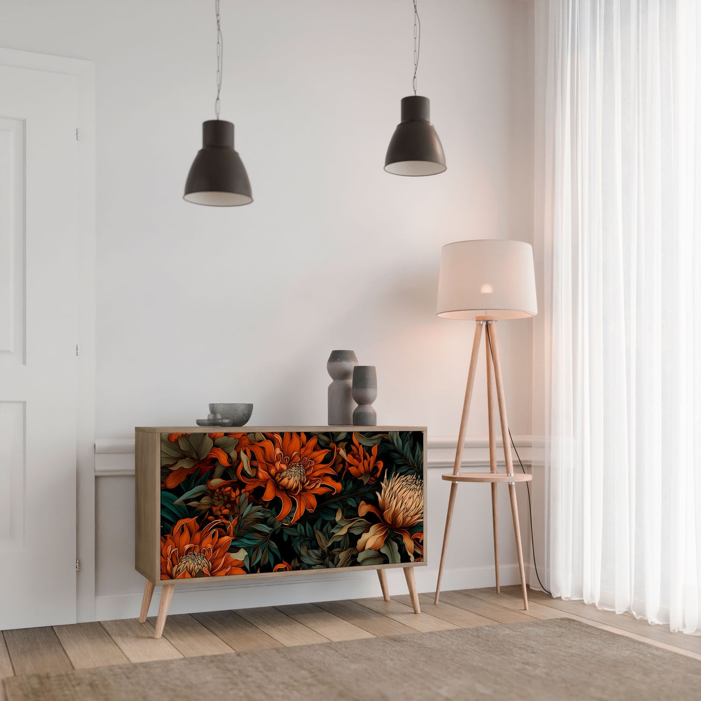 DAWN BLOOM 2-dörrars skänk i ekeffekt