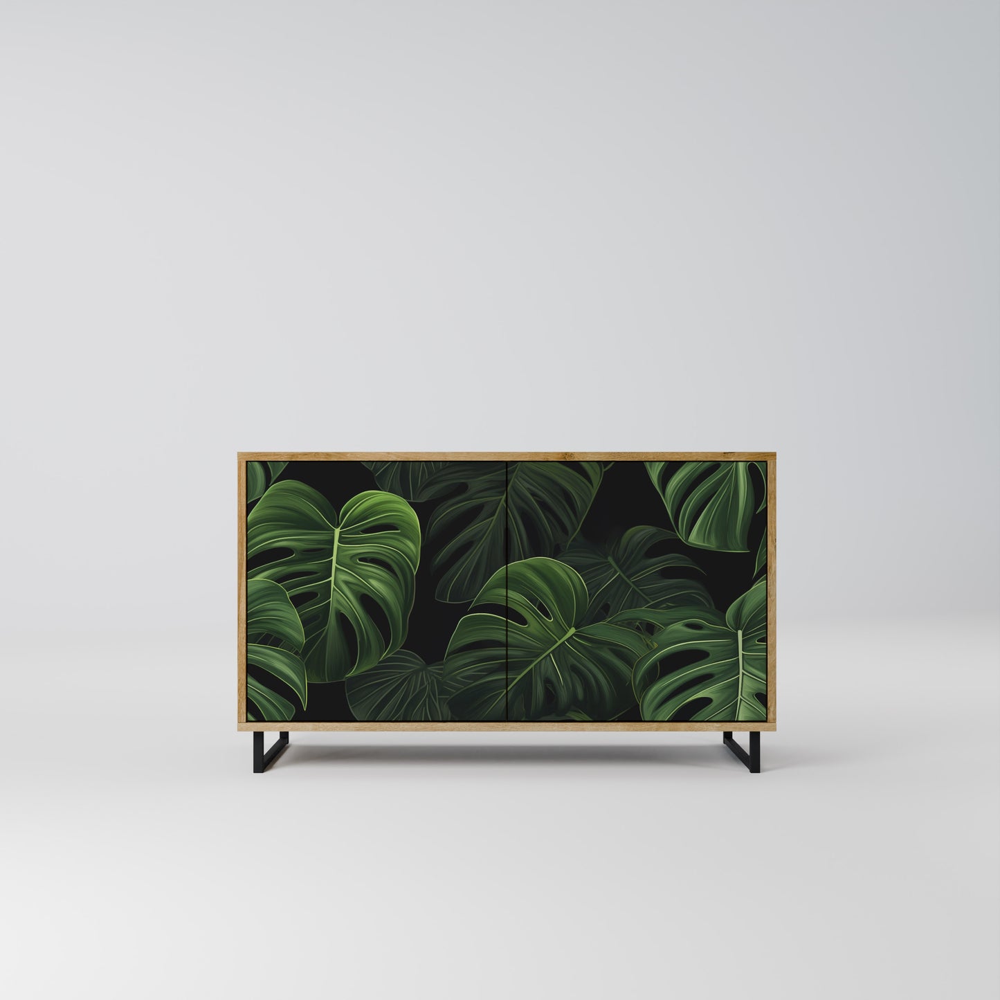 INFINITE MONSTERA 2-dörrars skänk i ekeffekt