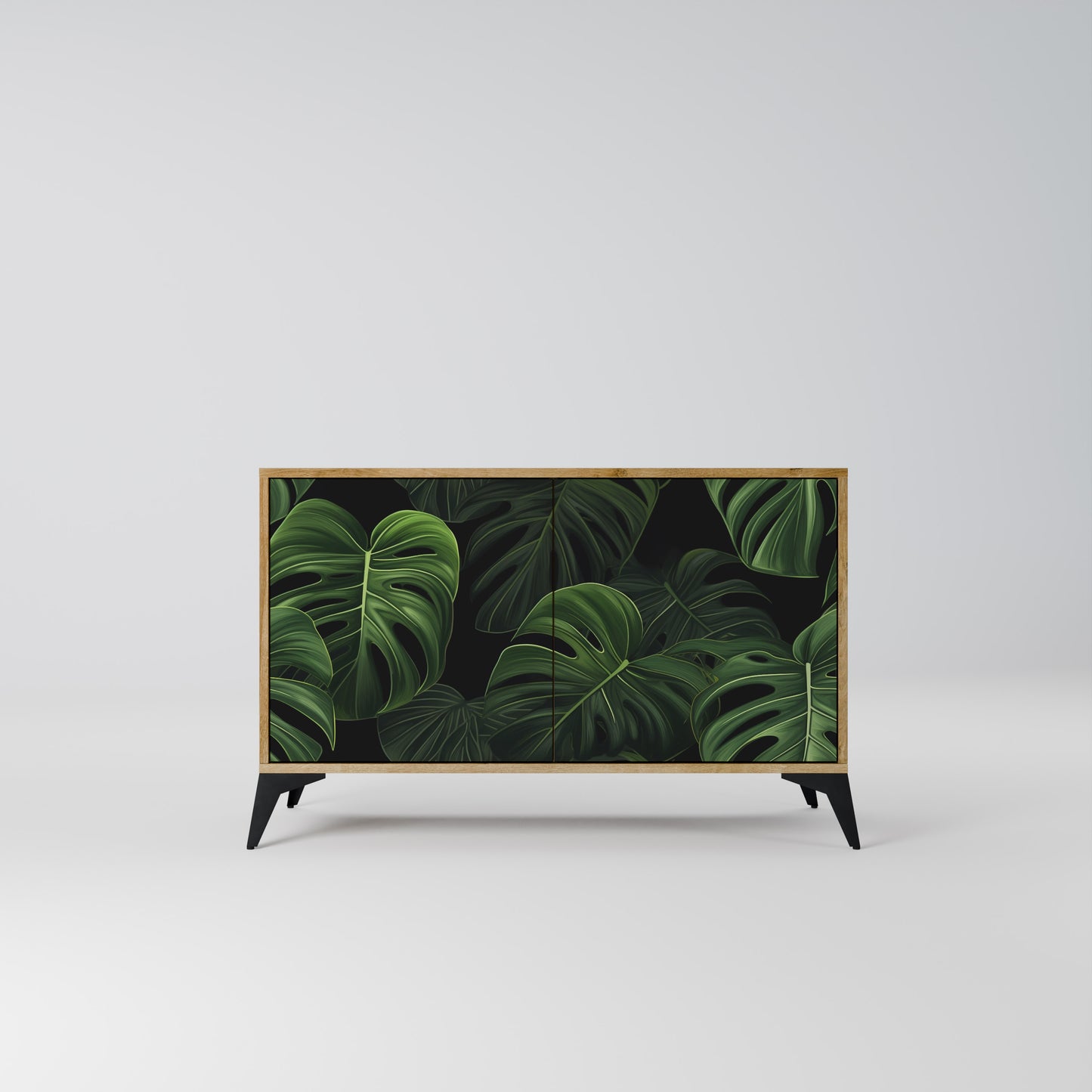 INFINITE MONSTERA 2-dörrars skänk i ekeffekt