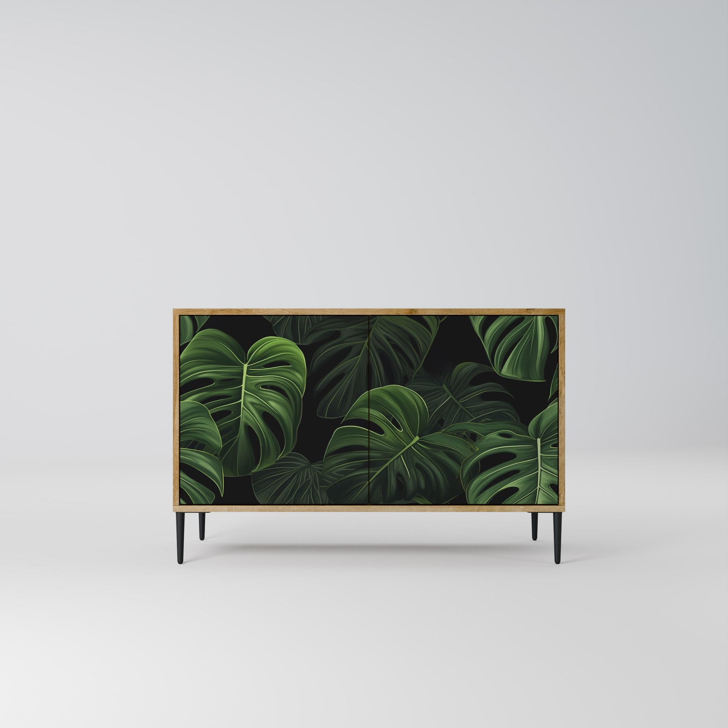 INFINITE MONSTERA 2-dörrars skänk i ekeffekt