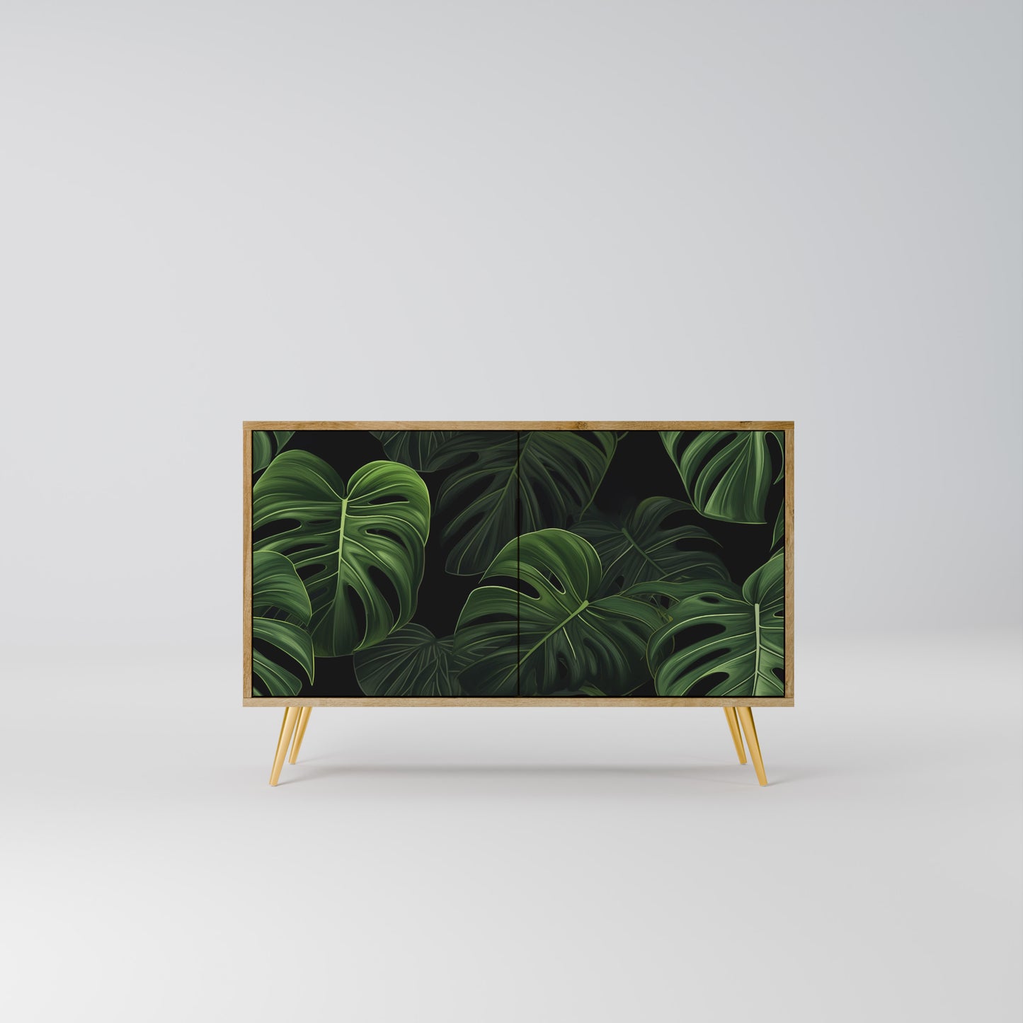 INFINITE MONSTERA 2-dörrars skänk i ekeffekt