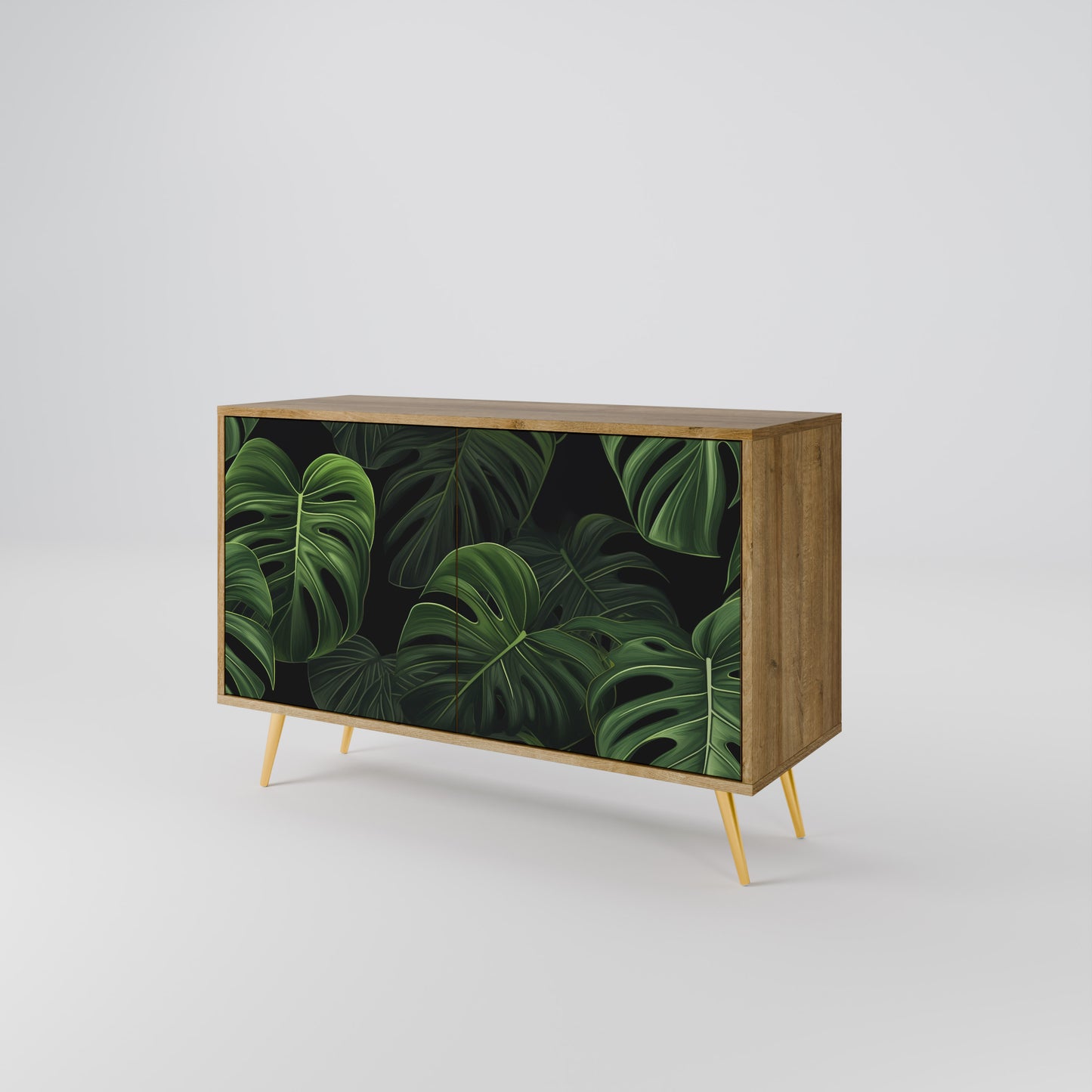 INFINITE MONSTERA 2-dörrars skänk i ekeffekt