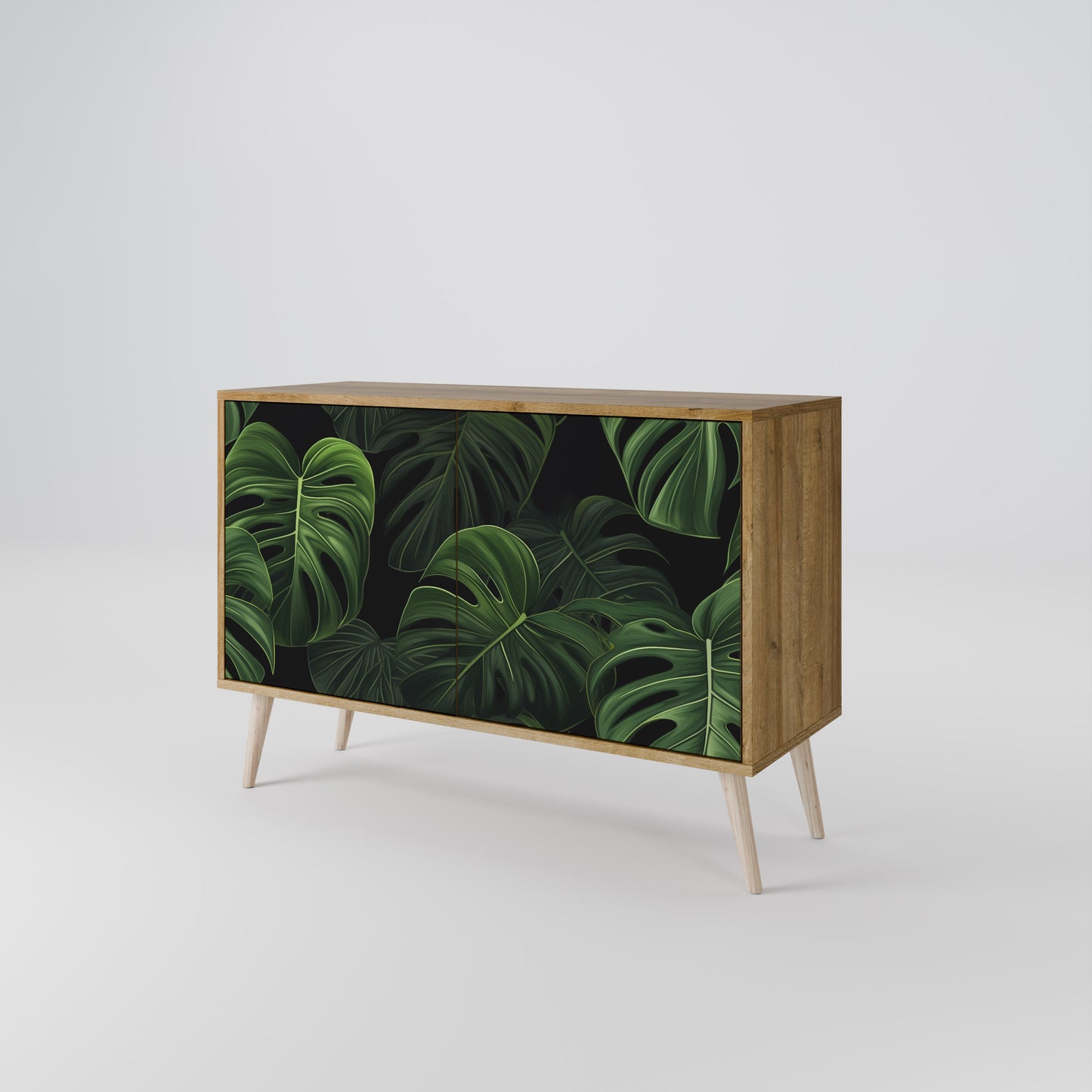 INFINITE MONSTERA 2-dörrars skänk i ekeffekt