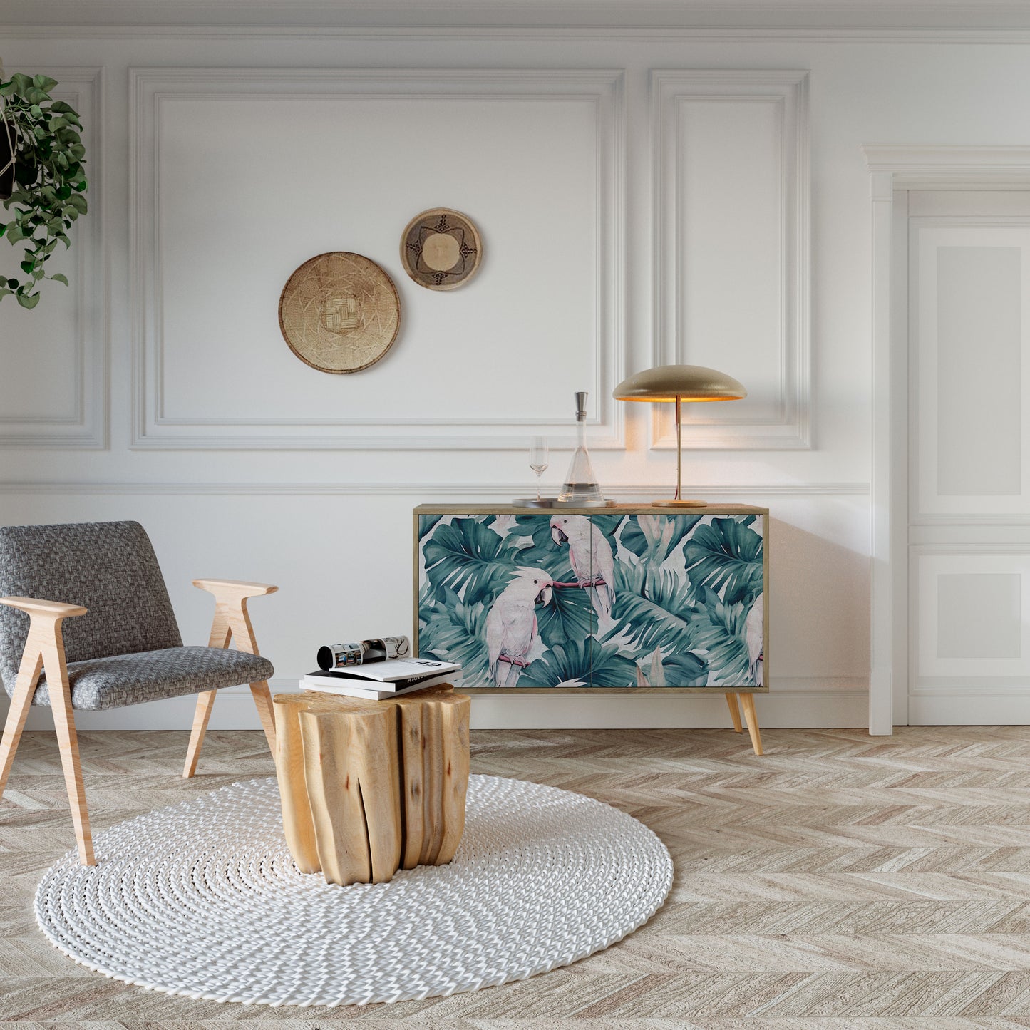 POPINJAY LOOK 2-dörrars skänk i ekeffekt