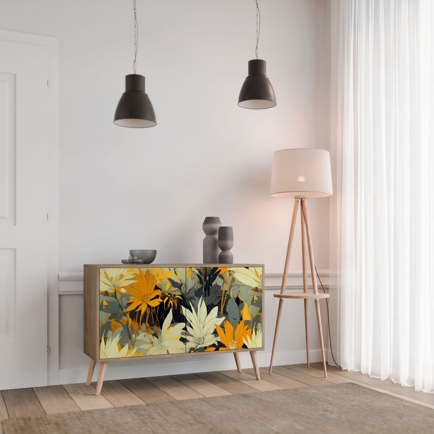 SUNKISSED LILY 2-Dörrars skänk i ekeffekt