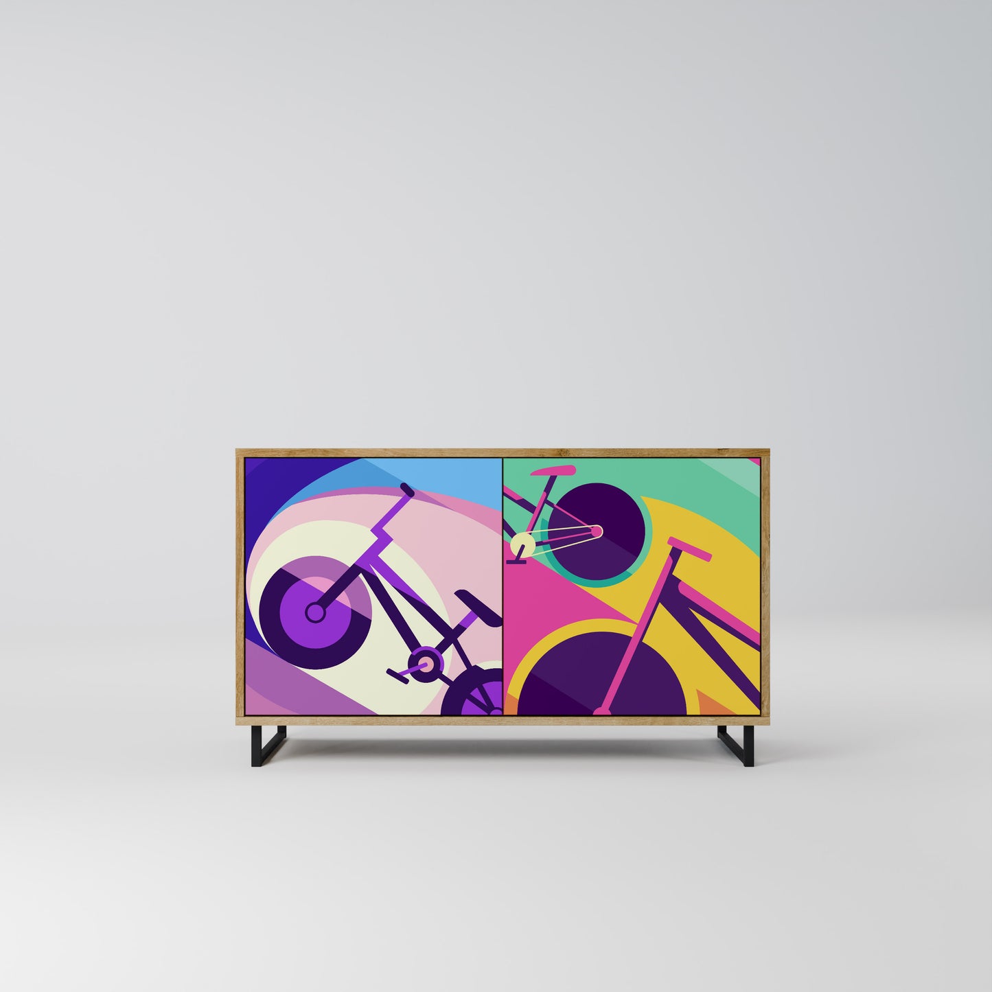 BIKE DREAMS 2-dörrars sideboard i ekeffekt