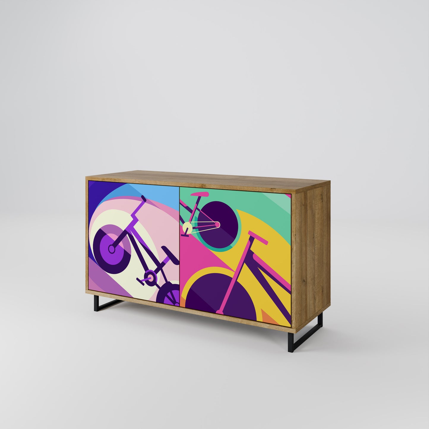 BIKE DREAMS 2-dörrars sideboard i ekeffekt