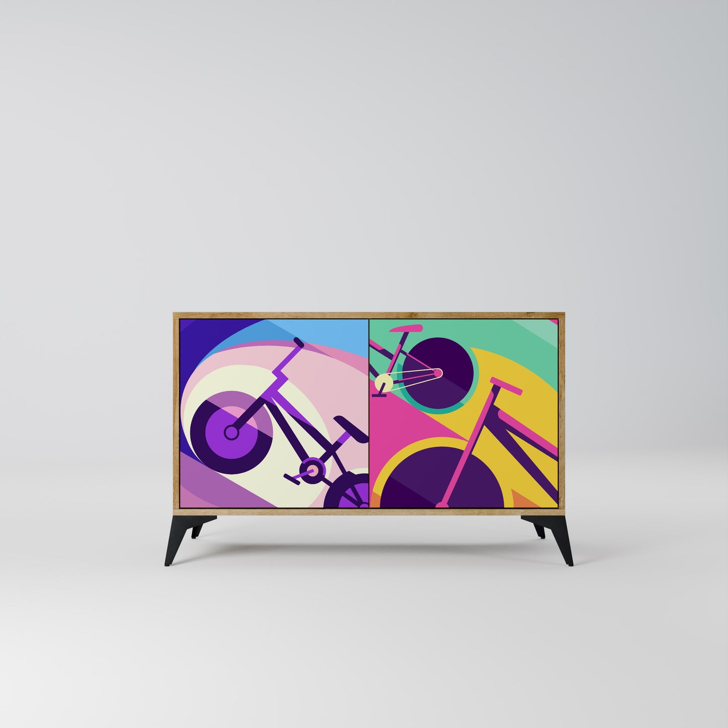 BIKE DREAMS 2-dörrars sideboard i ekeffekt