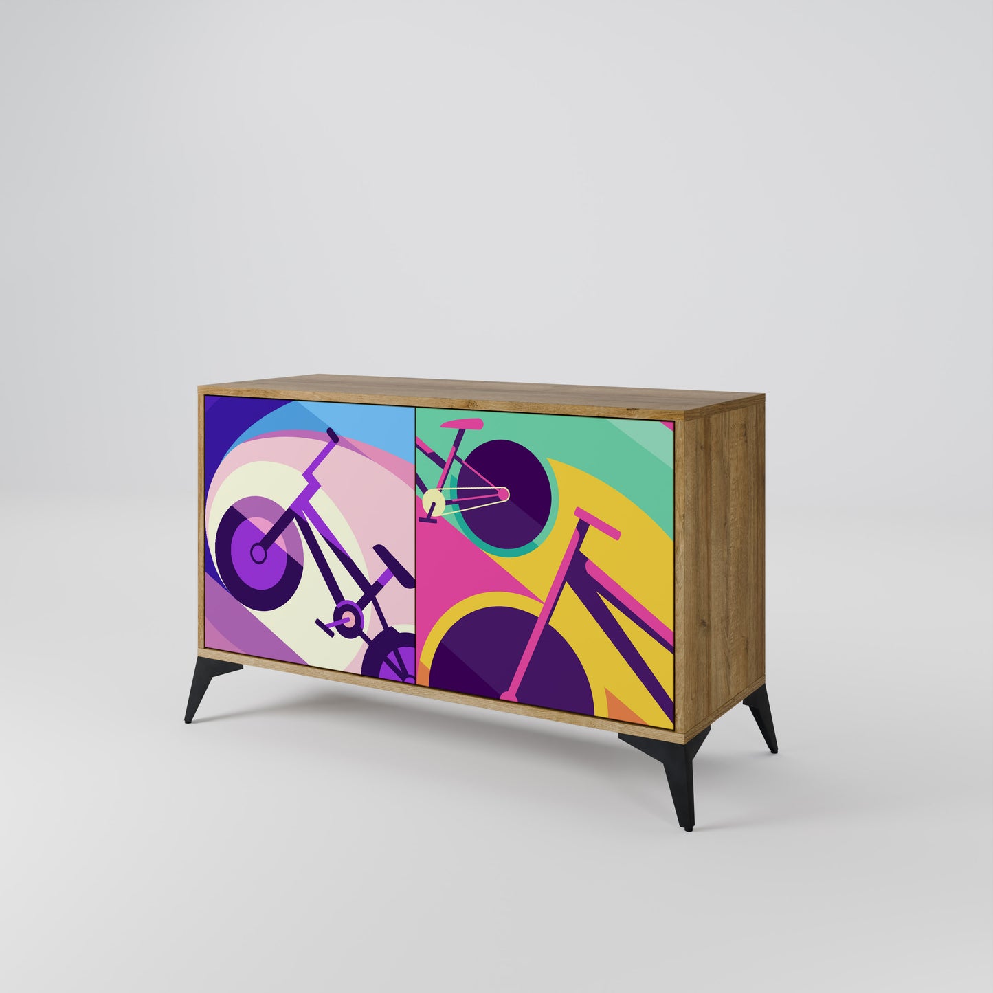 BIKE DREAMS 2-dörrars sideboard i ekeffekt
