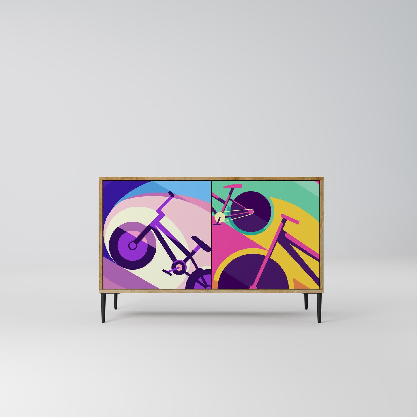 BIKE DREAMS 2-dörrars sideboard i ekeffekt