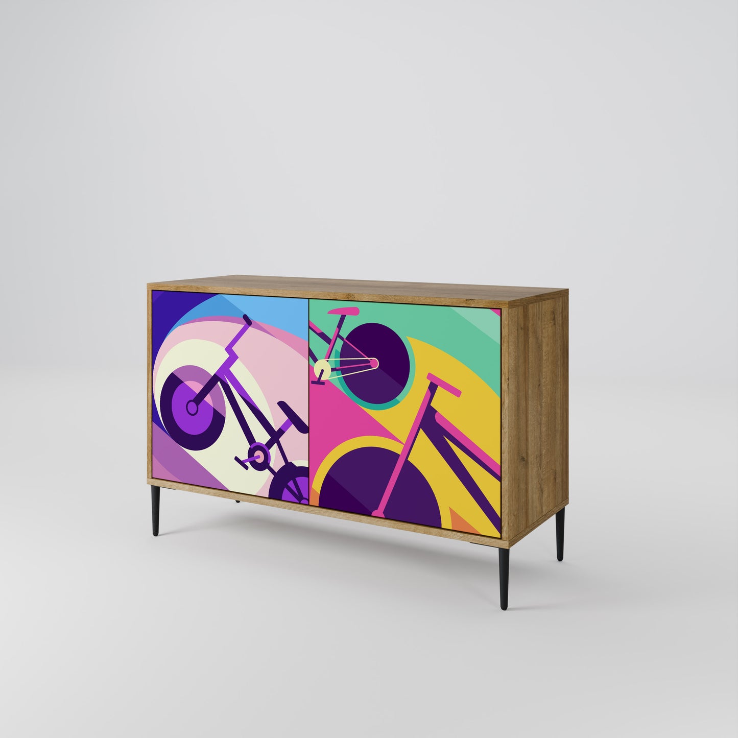 BIKE DREAMS 2-dörrars sideboard i ekeffekt