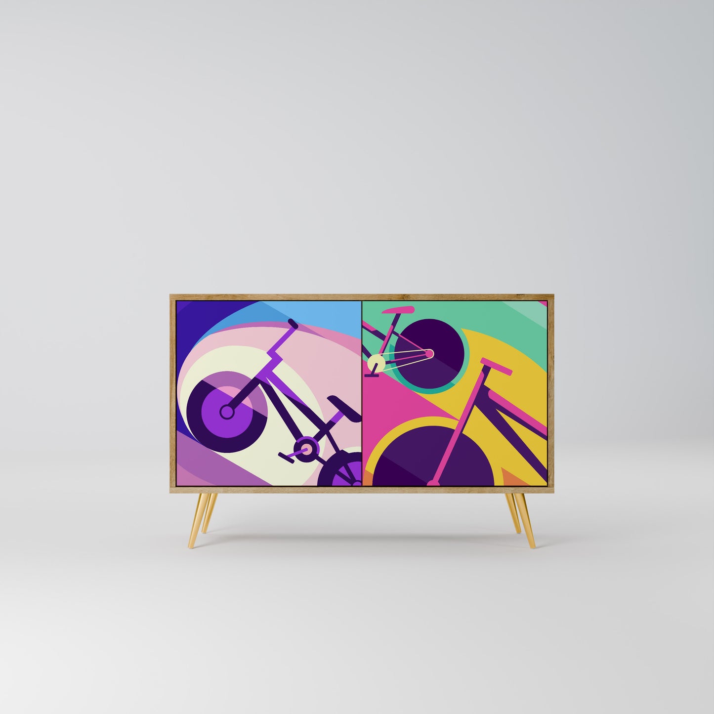 BIKE DREAMS 2-dörrars sideboard i ekeffekt