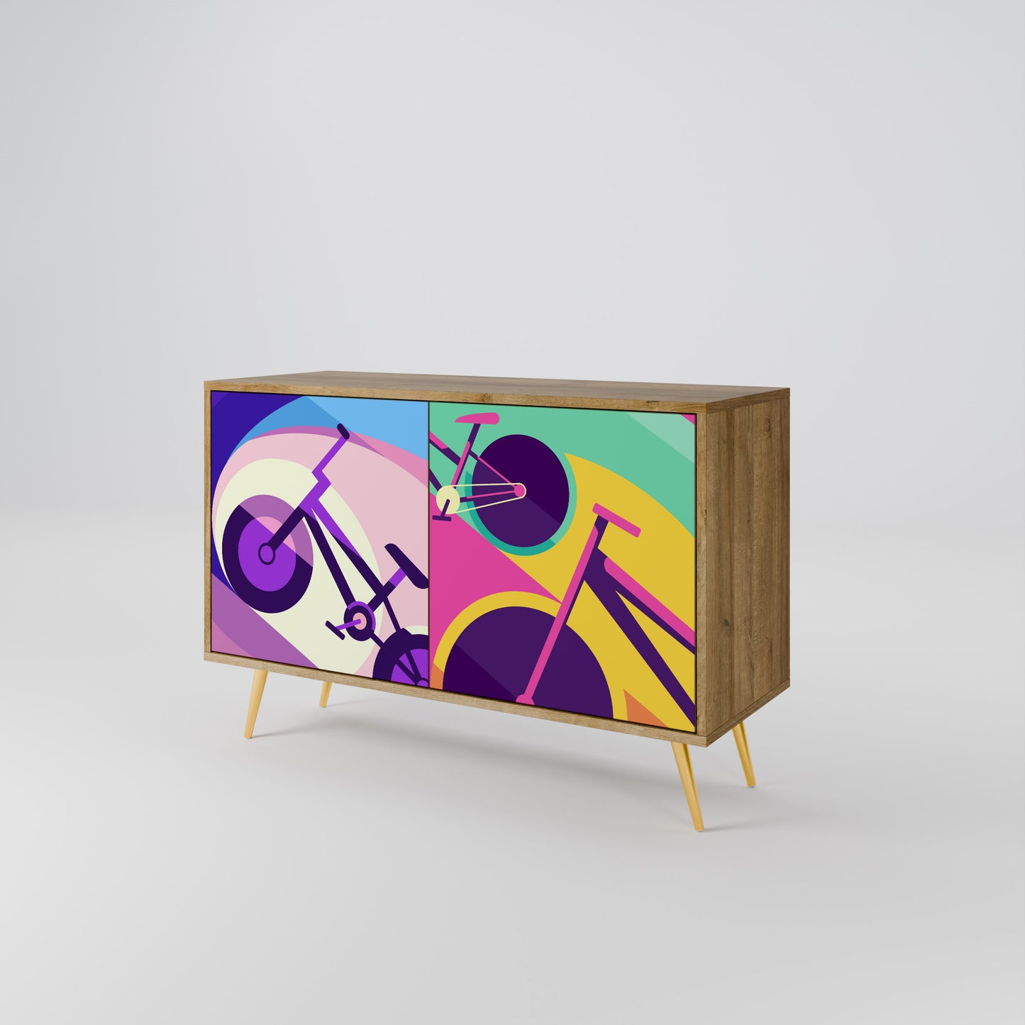 BIKE DREAMS 2-dörrars sideboard i ekeffekt