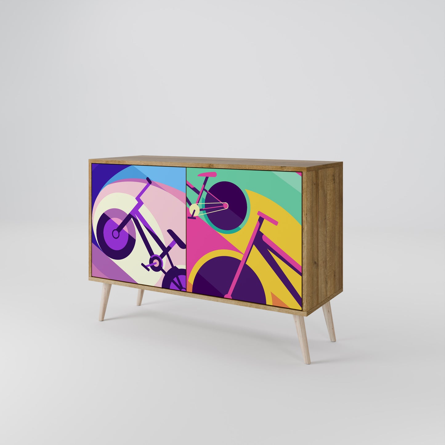 BIKE DREAMS 2-dörrars sideboard i ekeffekt