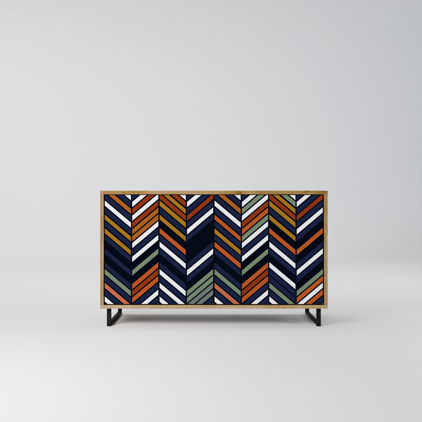 VIBRANT PATCHWORK 2-dörrars skänk i ekeffekt