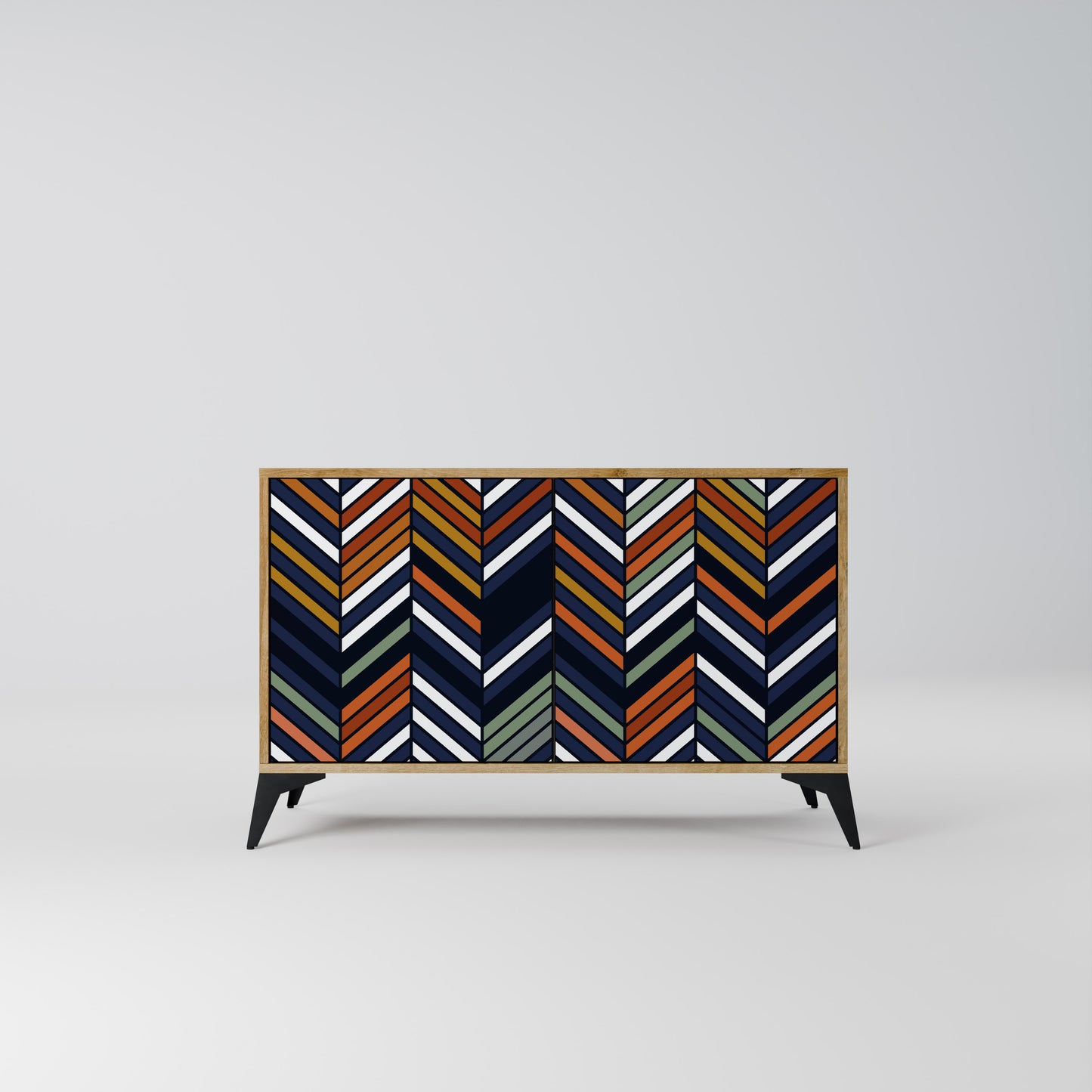 VIBRANT PATCHWORK 2-dörrars skänk i ekeffekt