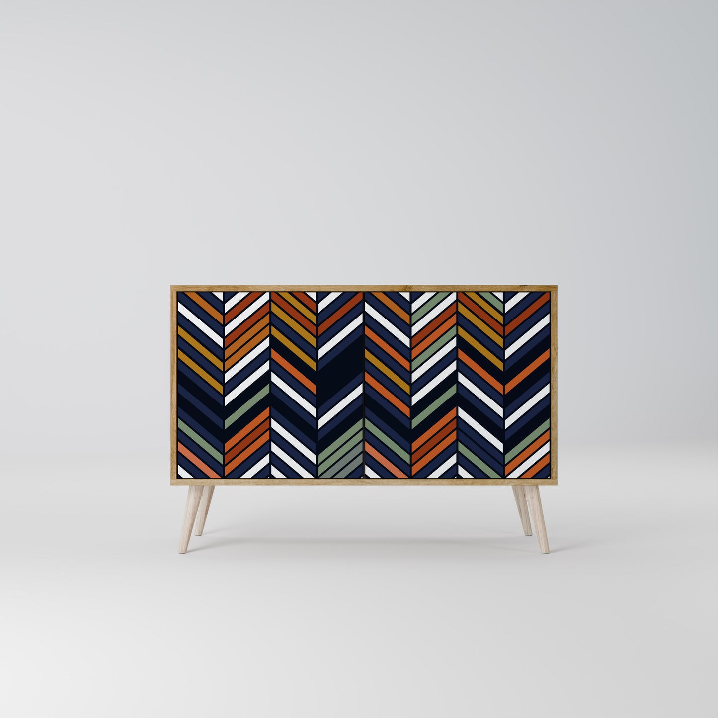 VIBRANT PATCHWORK 2-dörrars skänk i ekeffekt