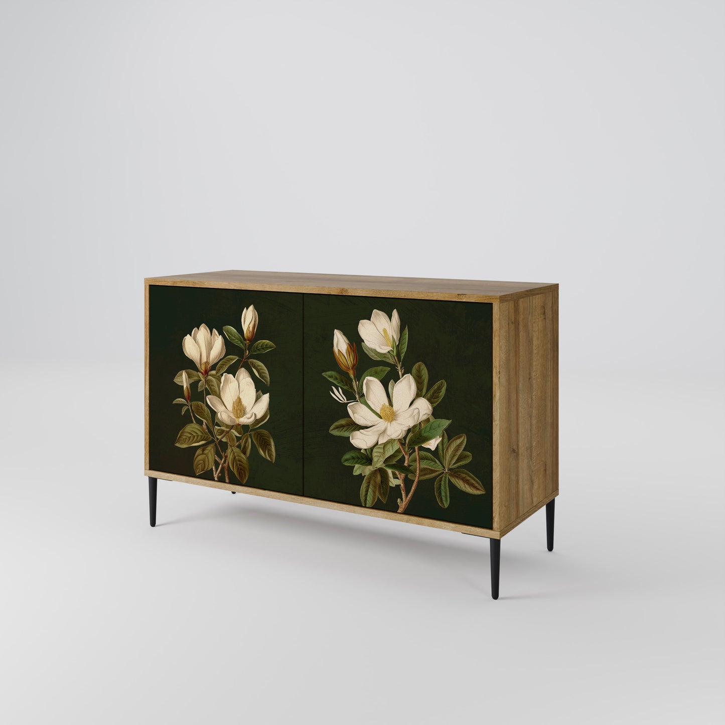 FLORAL NOIR 2-Door Sideboard in Oak Effect