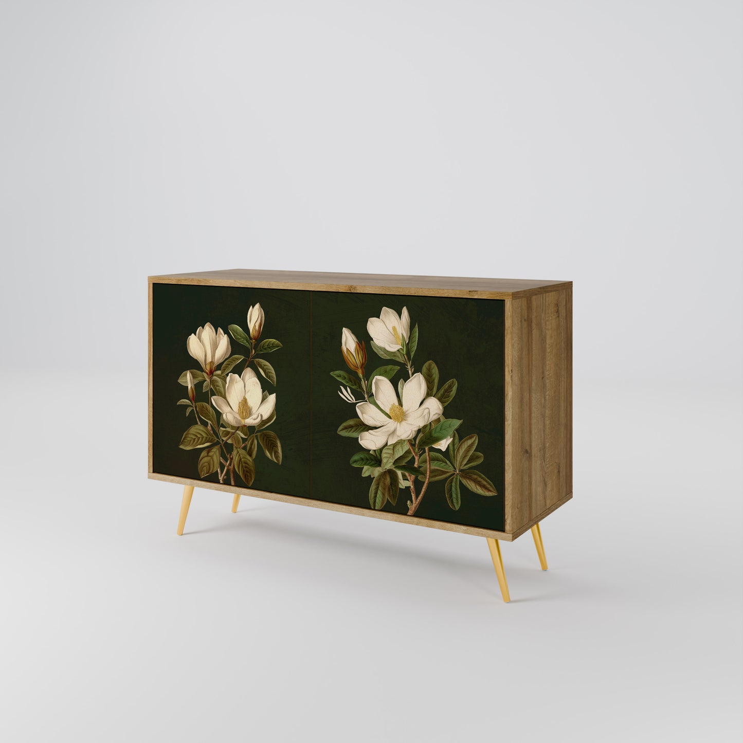 FLORAL NOIR 2-Door Sideboard in Oak Effect