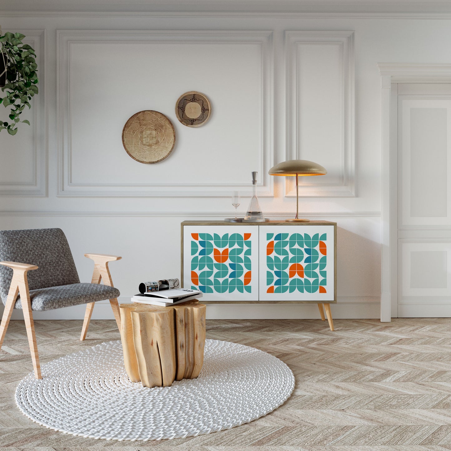 BE THE CHANGE 2-Door Sideboard in Oak Effect