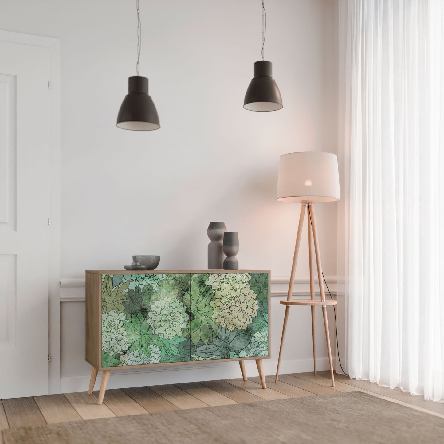 SUCCULENT CLUSTER 2-Door Sideboard in Oak Effect