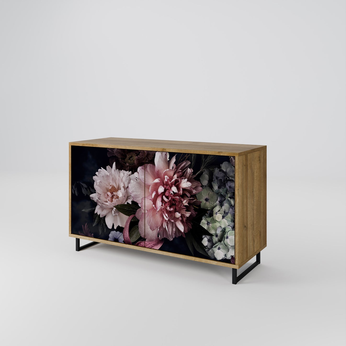 PURE BLOSSOM 2-dörrars skänk i ekeffekt